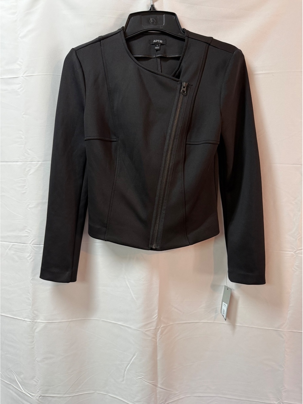 Apt. 9 Black Asymmetrical Zip Jacket Size S